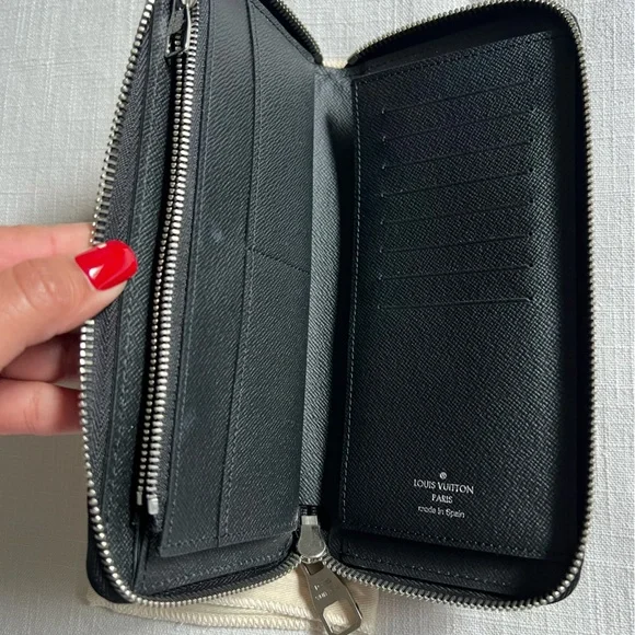 Louis Vuitton Black Leather Zip Pouch